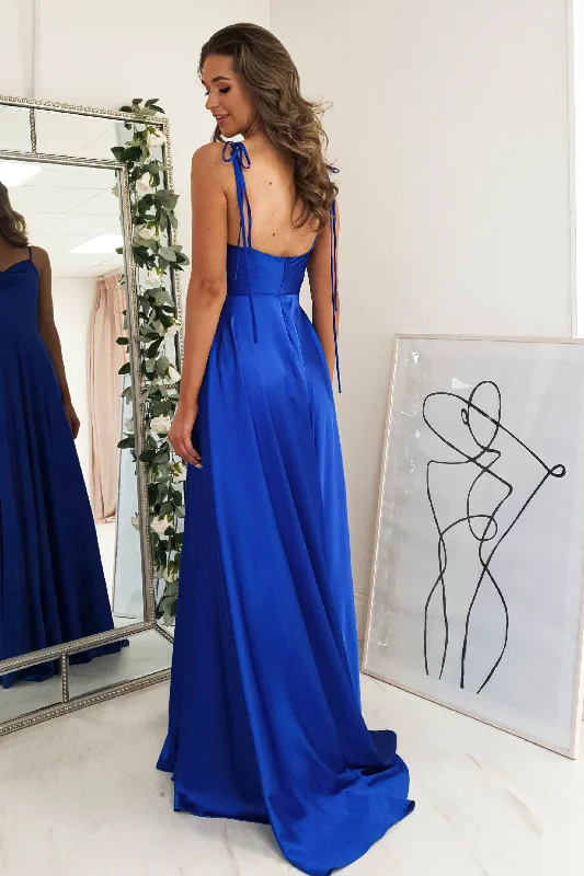 Anna Cowl Neckline Gown | Royal Blue