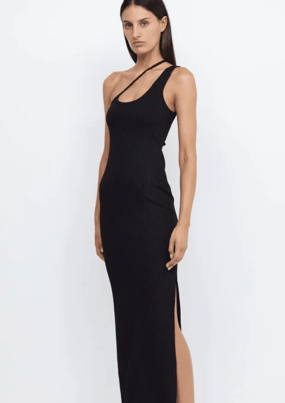 Anastasia Asym Maxi Dress - Black