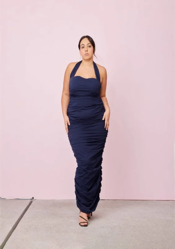 Ariel Halter Dress - Navy