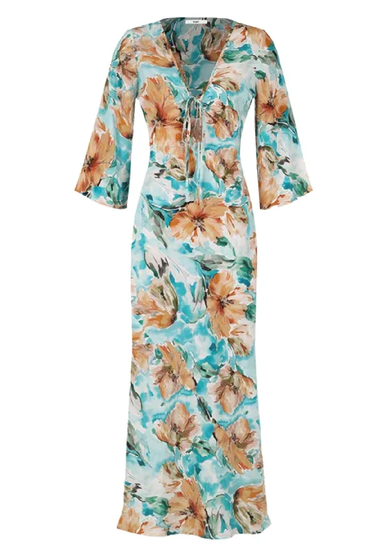 August Silk Midi Dress - Wilted Floral