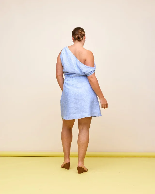 Melon Linen Mini Dress - Blue Marle