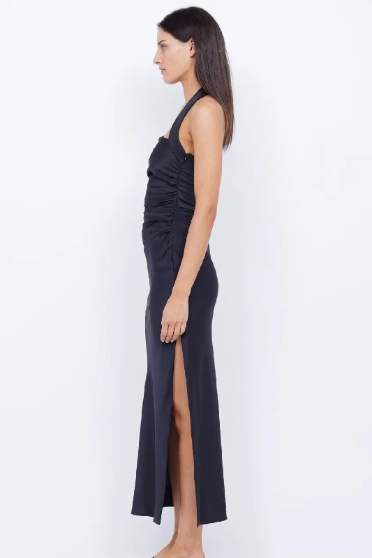 Ula Asym Maxi Dress - Black