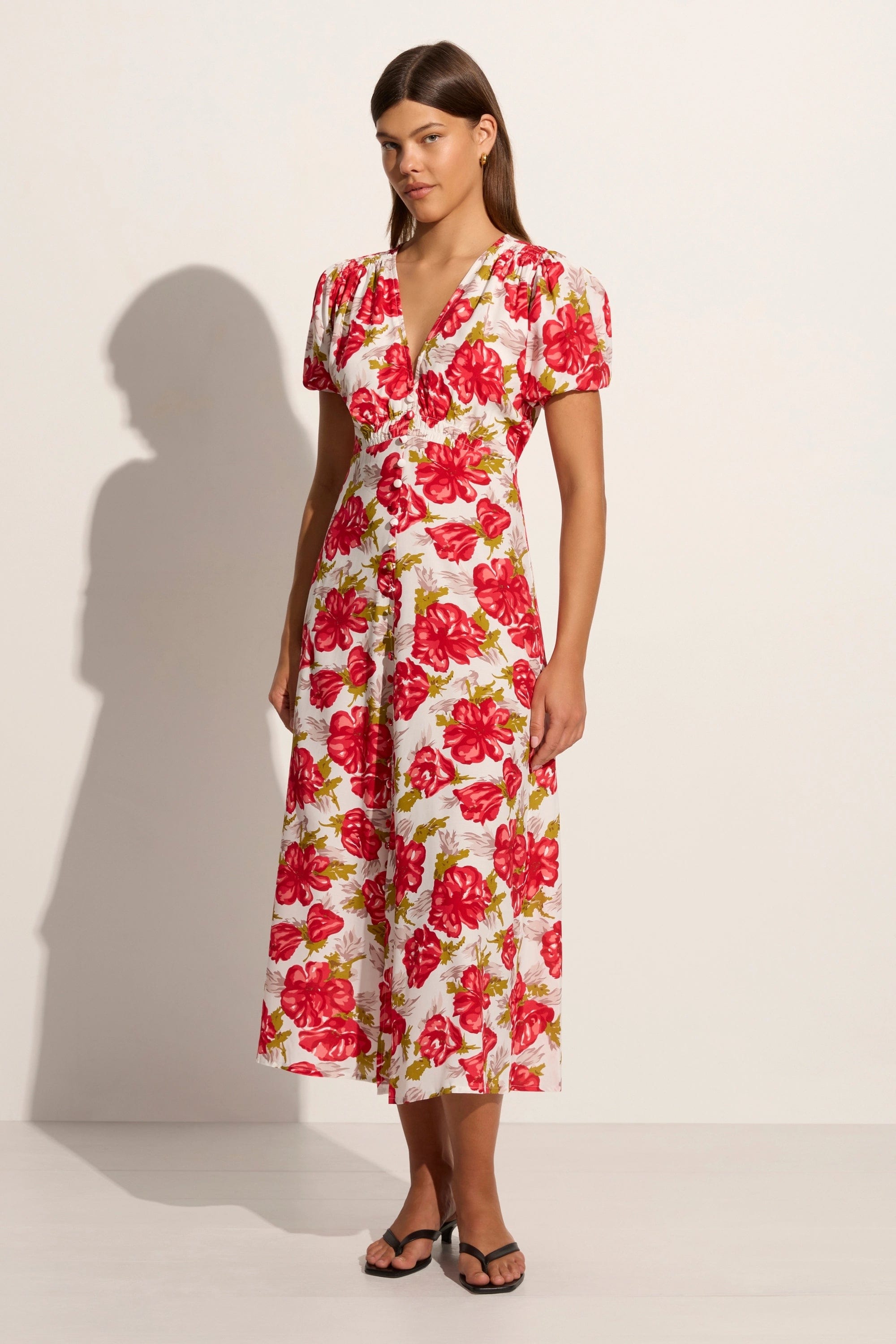 Bellavista Midi Dress Isadora Floral Red - Final Sale