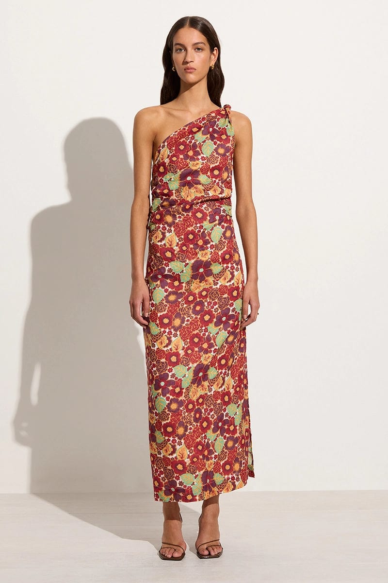 Jomana Midi Dress La Mira Floral Ruby - Final Sale