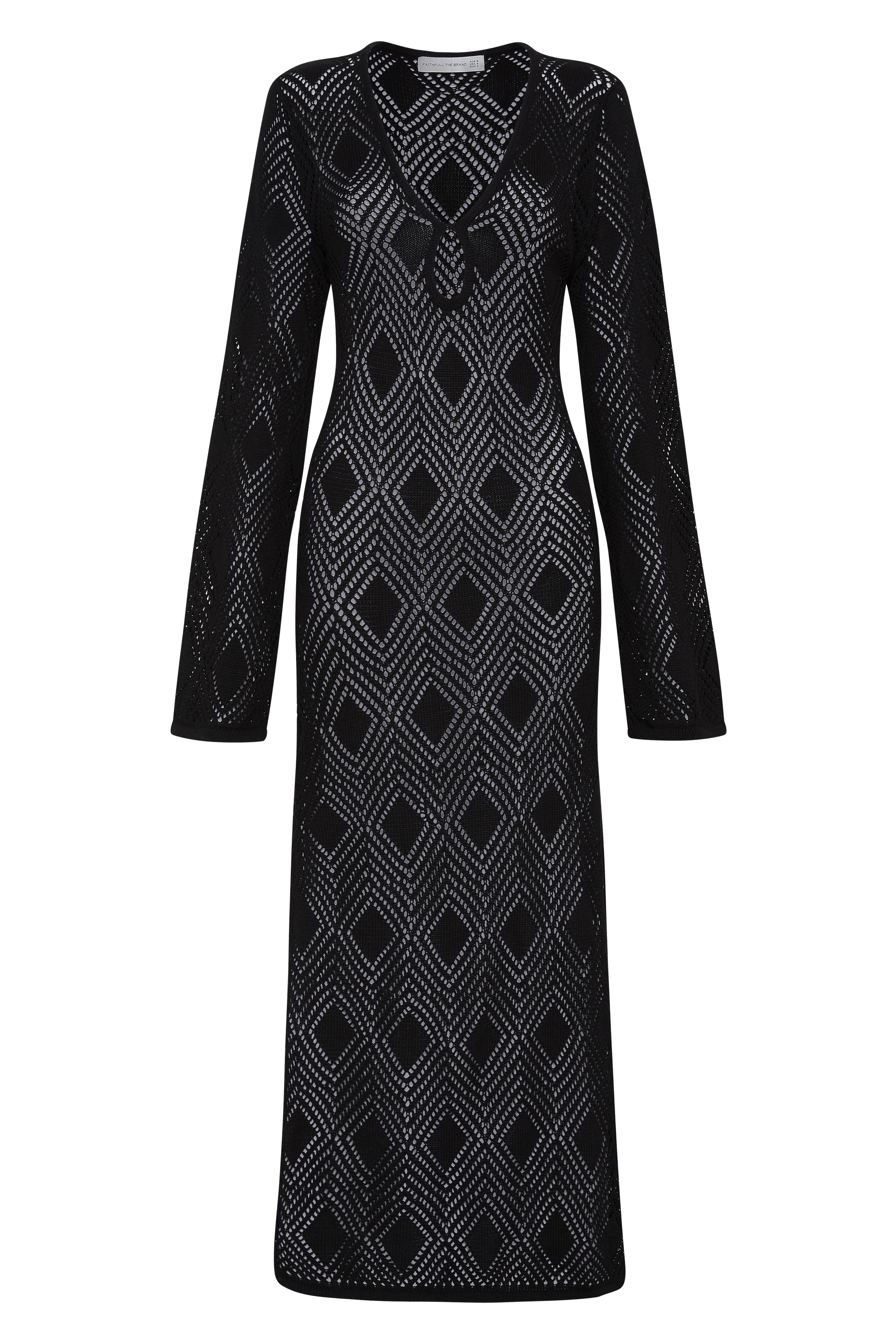 Serena Pointelle Knit Dress Black